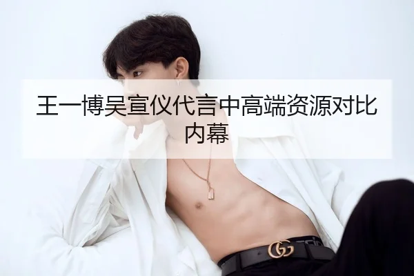 王一博吴宣仪代言中高端资源对比内幕